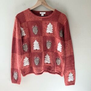 CHRISTOPHER & BANKS Vintage Knit Winter Grid Sweater